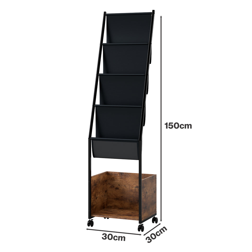 Levede 4-Tier Record Player Stand Storage Rack Holder Up to 100 Albums Magazine