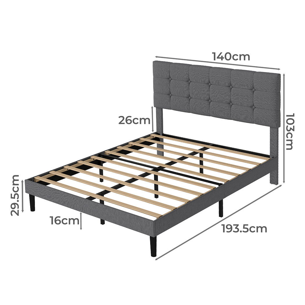 Levede Bed Frame Upholstered Platform Mattress Base Double