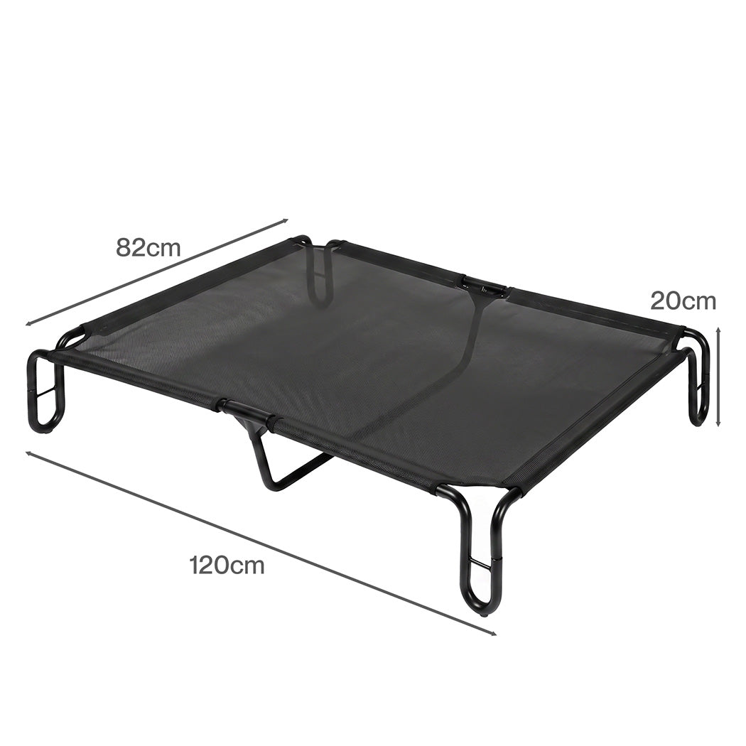 Pawz Elevated Dog Bed L Breathable Mesh Cooling for Indoor Outdoor Black
