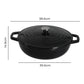 TOQUE Cast Iron Pot Dutch Oven Enameled Slow Cooking Bakeware Even Heat Black