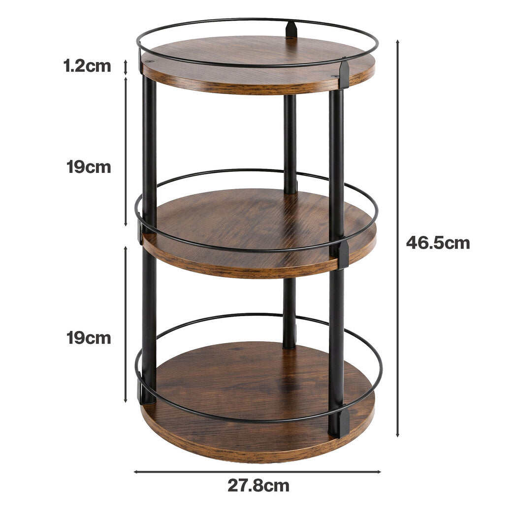 Toque Lazy Susan Turntable 3 Tier 360° Spin Pantry Organiser For Kitchen Brown
