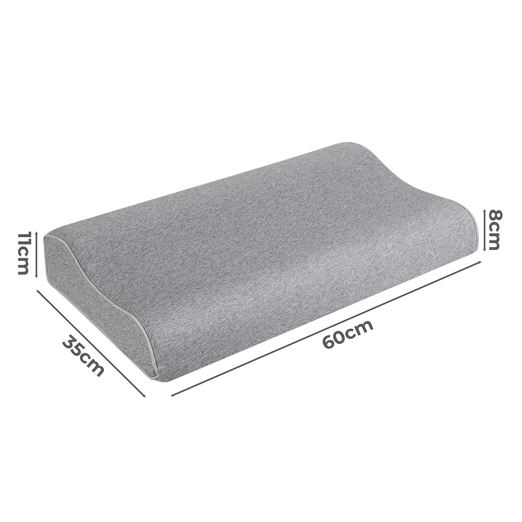 Dreamz Memory Foam Pillow Pillowcase Supprt Grey Rebound