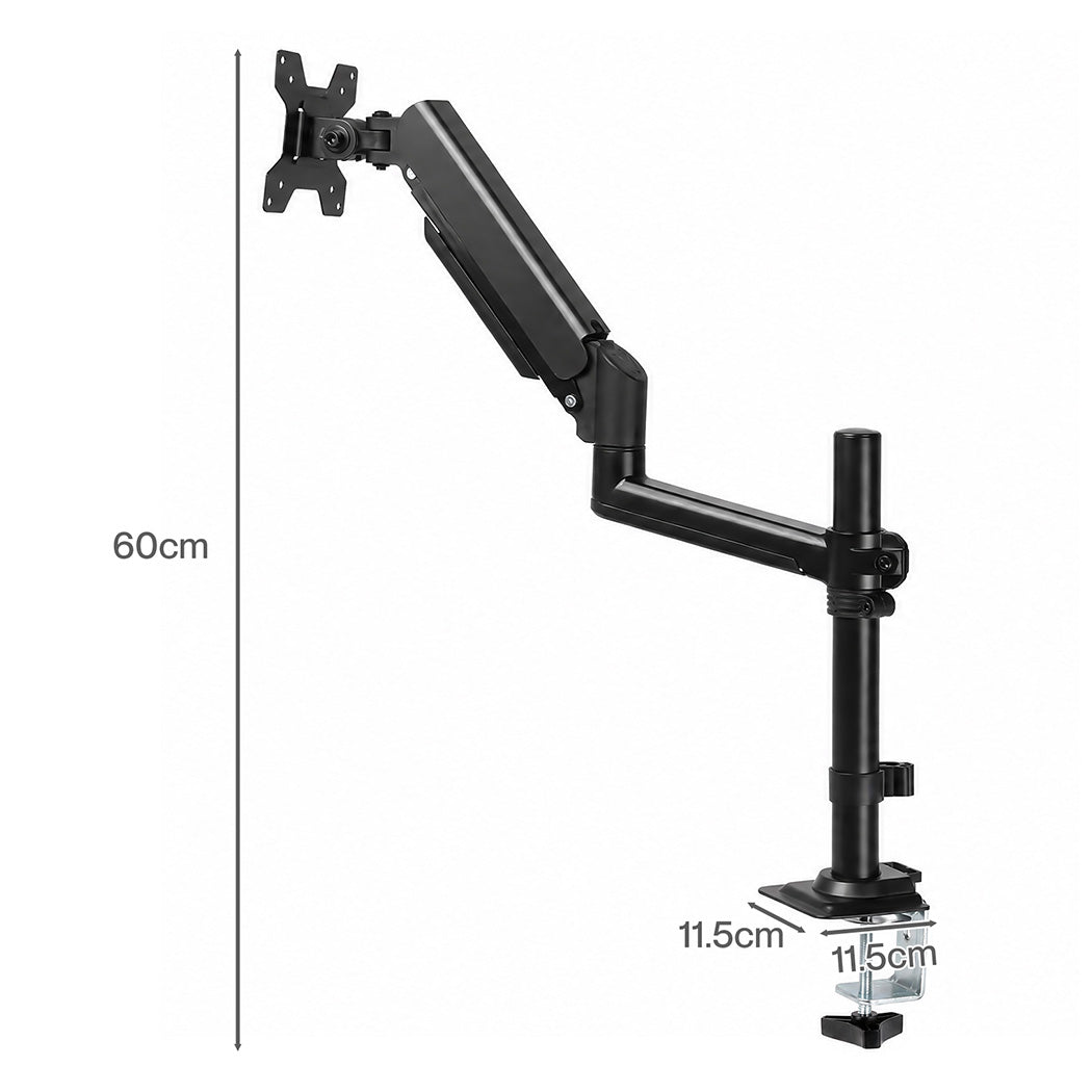 Levede Single Monitor Arm Adjustable 2-Way Desk Mount Rotatable 13-32 inch Black