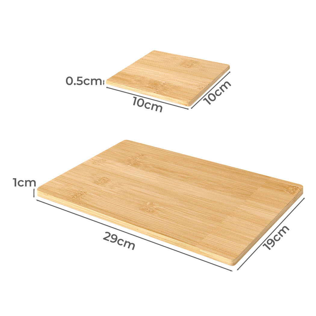 Toque 8 Pcs Natural Bamboo Placemat Coaster Storage Dish