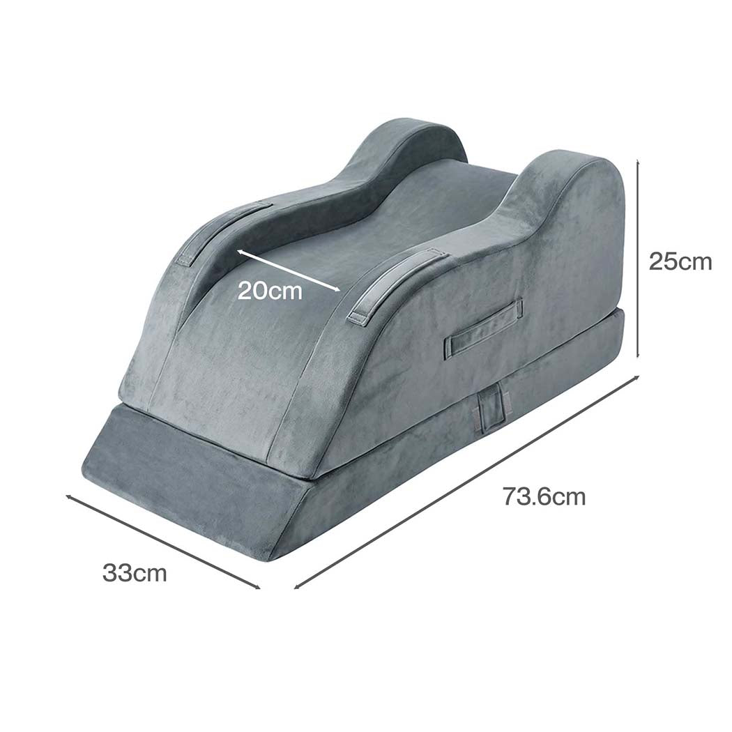 DreamZ Leg Elevation Pillow After Surgery Gel Memory Foam Single Leg Grey