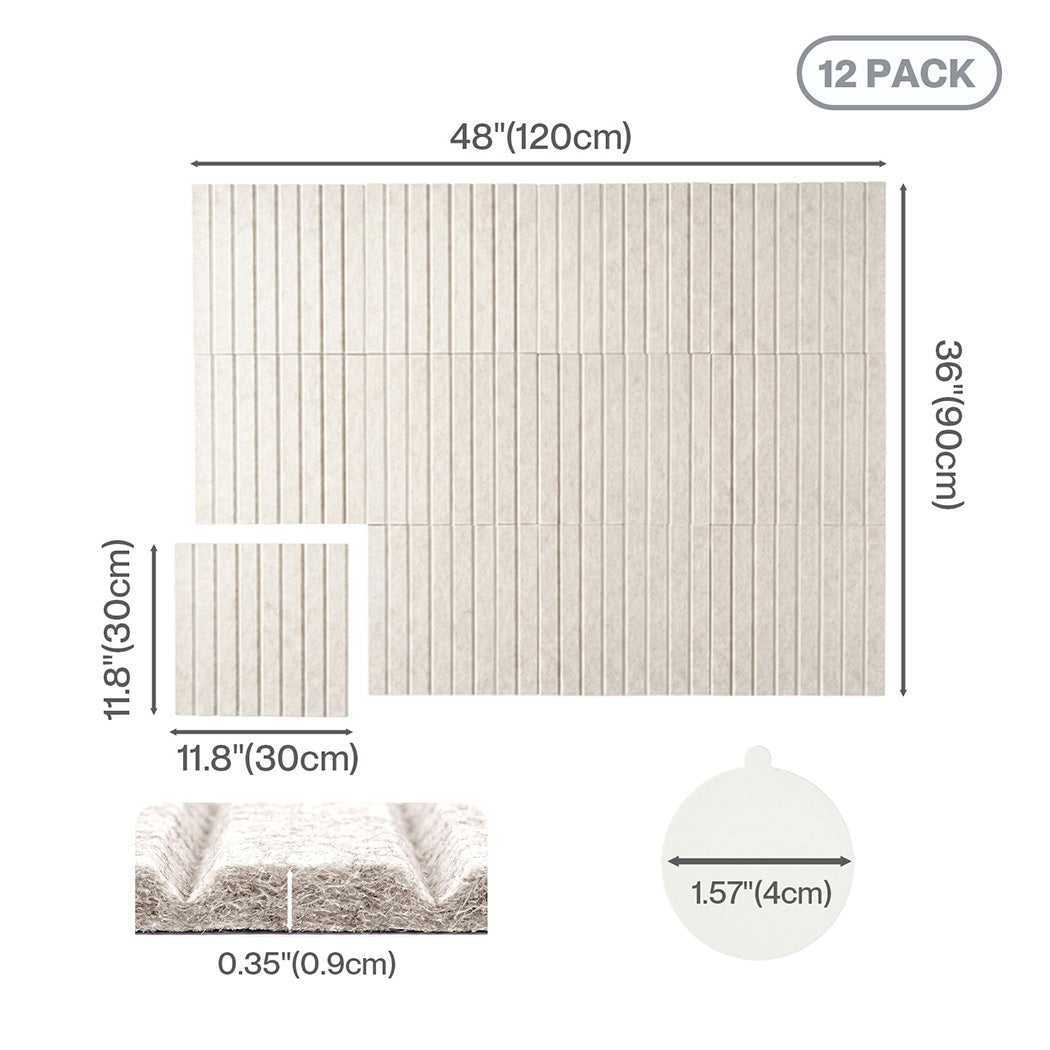 Levede Cork Boards Alternative 12Pcs 30cmx30cm Felt Bulletin Board Tiles Coustic