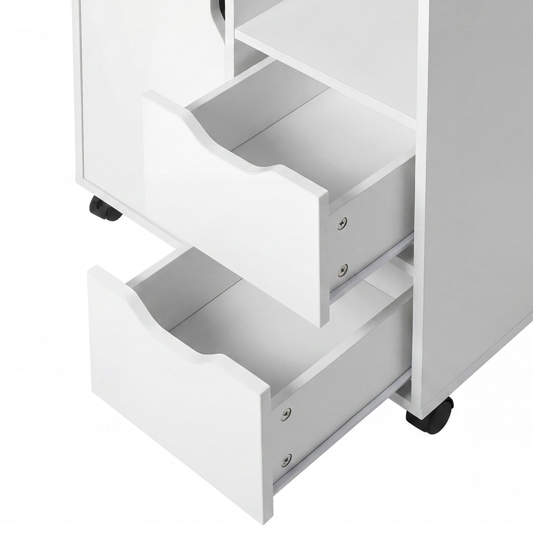 Levede Desktop Filing Cabinet Adjustable With Drawers For Home Office White