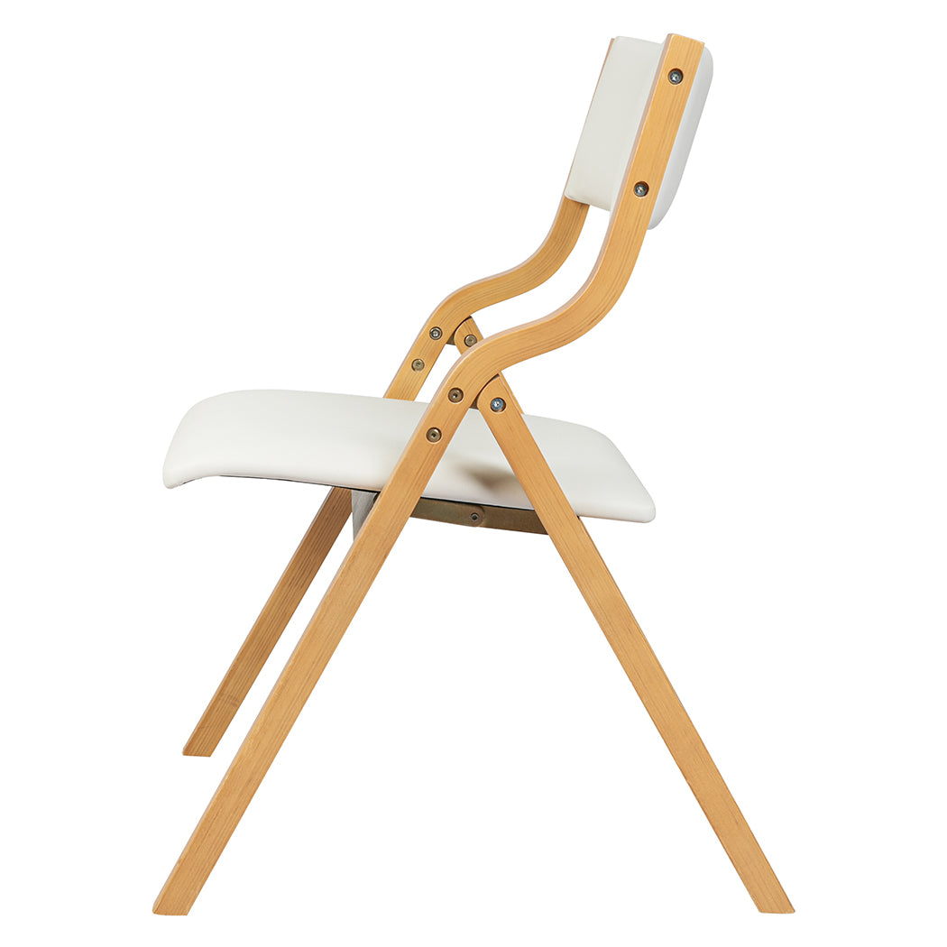 Levede 4x Dining Chairs Foldable PU Beige