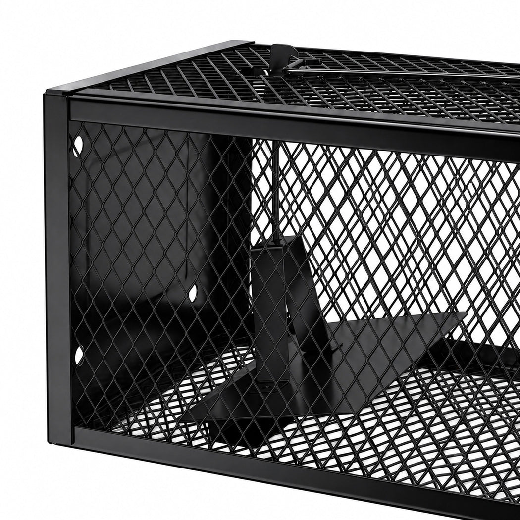 Toque Mouse Trap Humane Live Catch Rat Cage Reusable Zinc Iron Garage Black 2pc