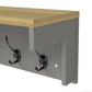 Levede Coat Rack Wall Mounted Shelf 7 Double Hooks Storage Entryway Hallway Grey