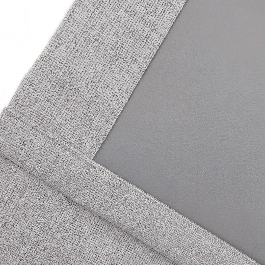 Marlow Blackout Curtains Thermal Linen Look Blockout Drapes 2 Panels Grey