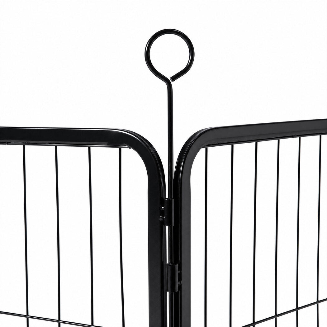 Pawz Dog Playpen 8-Panel Folding Dog Pen Steel Black