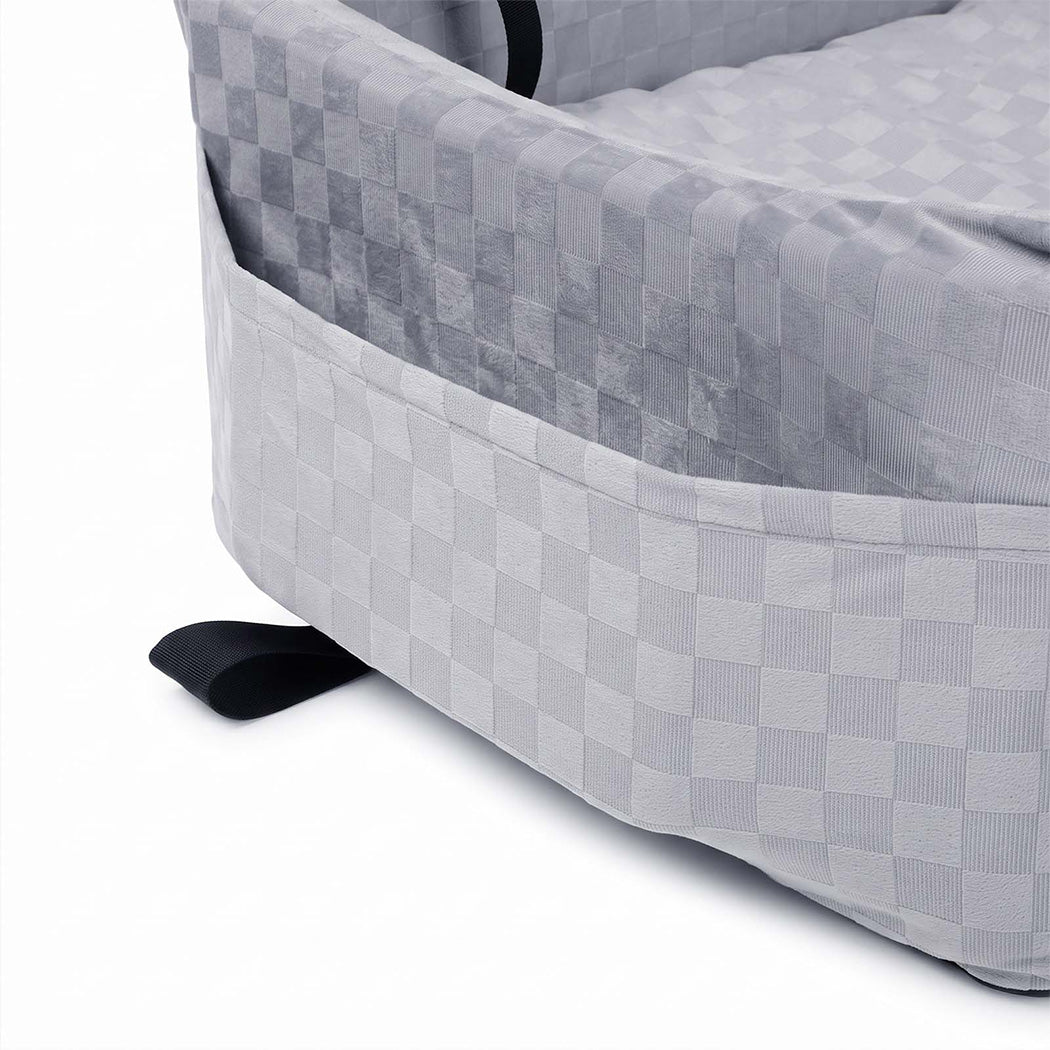 Pawz Large Dog Car Seat Booster Plush Dual-Side Portable Travel Bed Grey