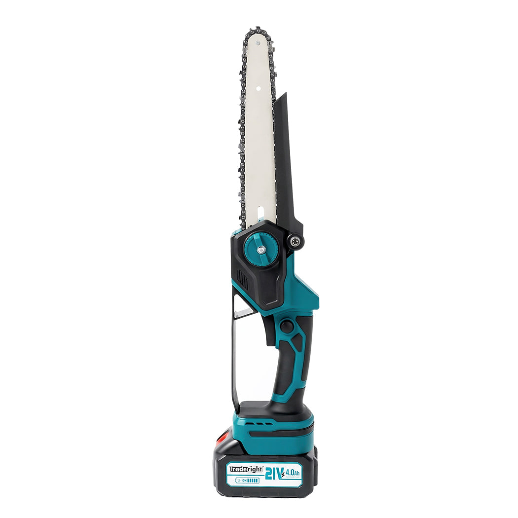 Traderight Mini Chainsaw Pole Saw Brushless 700W 2.49m Adjustable Head Blue