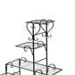 Levede Plant Stand Outdoor Indoor Metal Black