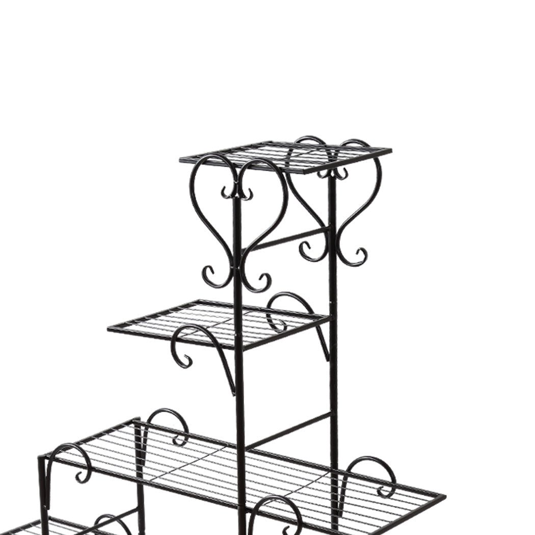 Levede Plant Stand Outdoor Indoor Metal Black