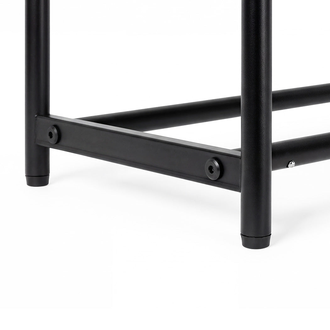 Levede Shoe Rack Expandable Metal Stand Storage Shelf 3 Tier Entryway Black