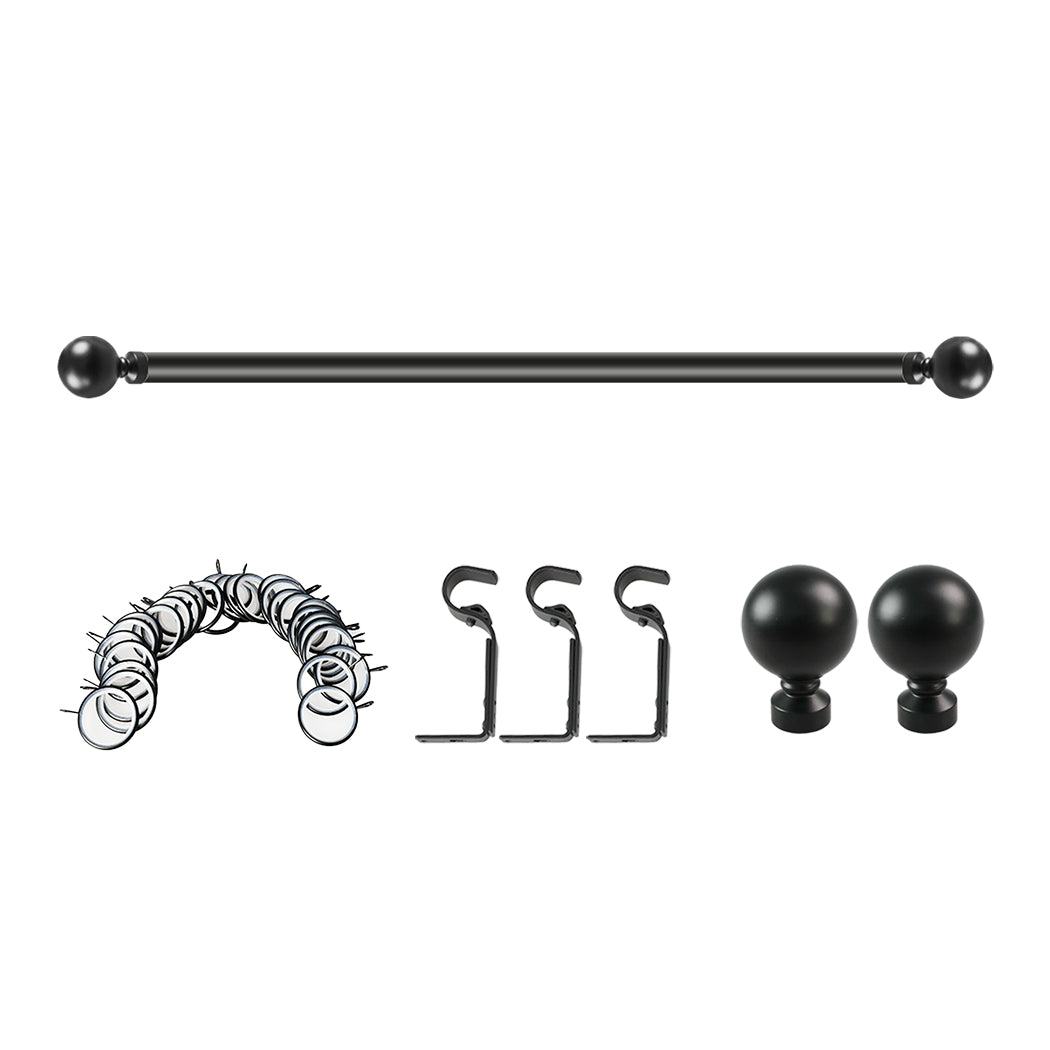 Marlow Steel Curtain Rod Quiet Rail Black