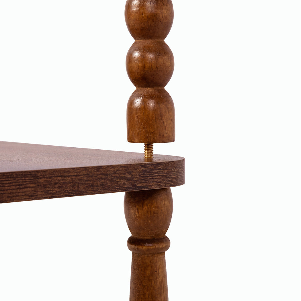 Levede Side Table Slim Storage Shelf for Bedside End Table Hallway Brown