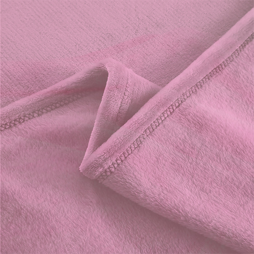 DreamZ 320GSM 220x240cm Ultra Soft Mink Pink Queen