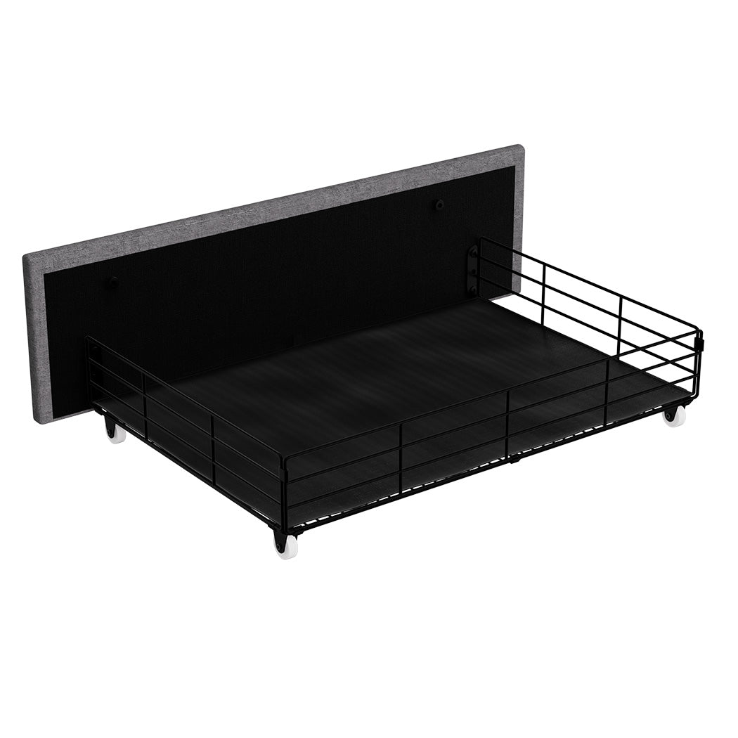 Levede Single Bed Frame Fabric Storage Drawer LED USB