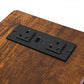 Levede Bedside Table Narrow Side Table with LED Charging Station Brown