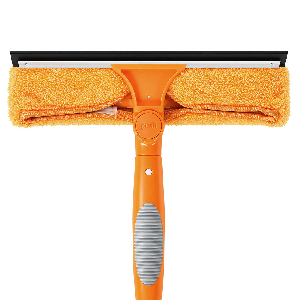 Traderight 7.2M Telescopic Window Cleaner 2-In-1 180°Rotating Squeegee Orange