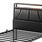 Levede Single Bed Frame PU Upholstered LED Storage Headboard Charging Home Black