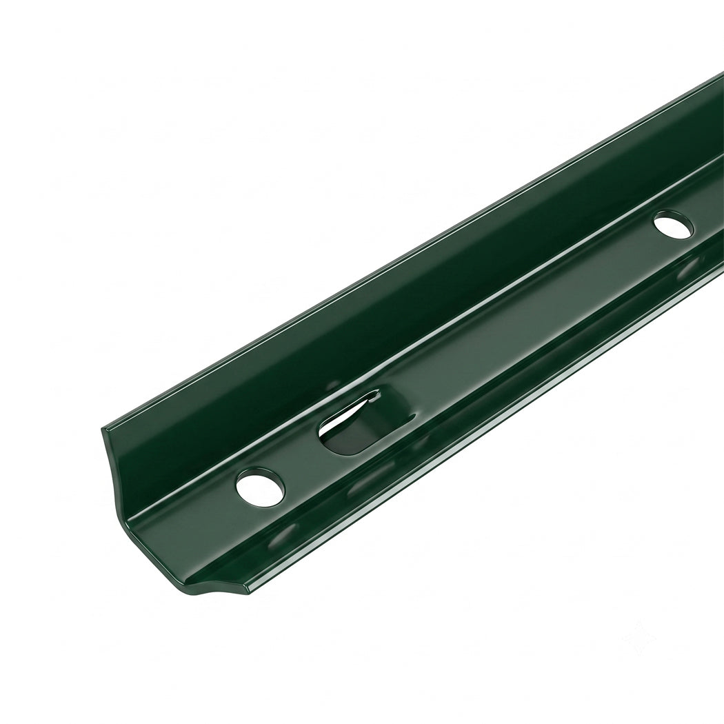 Metal Fence Posts 5Ft 10Pc Set U Shape Powder Coated for Garden Boundary Green