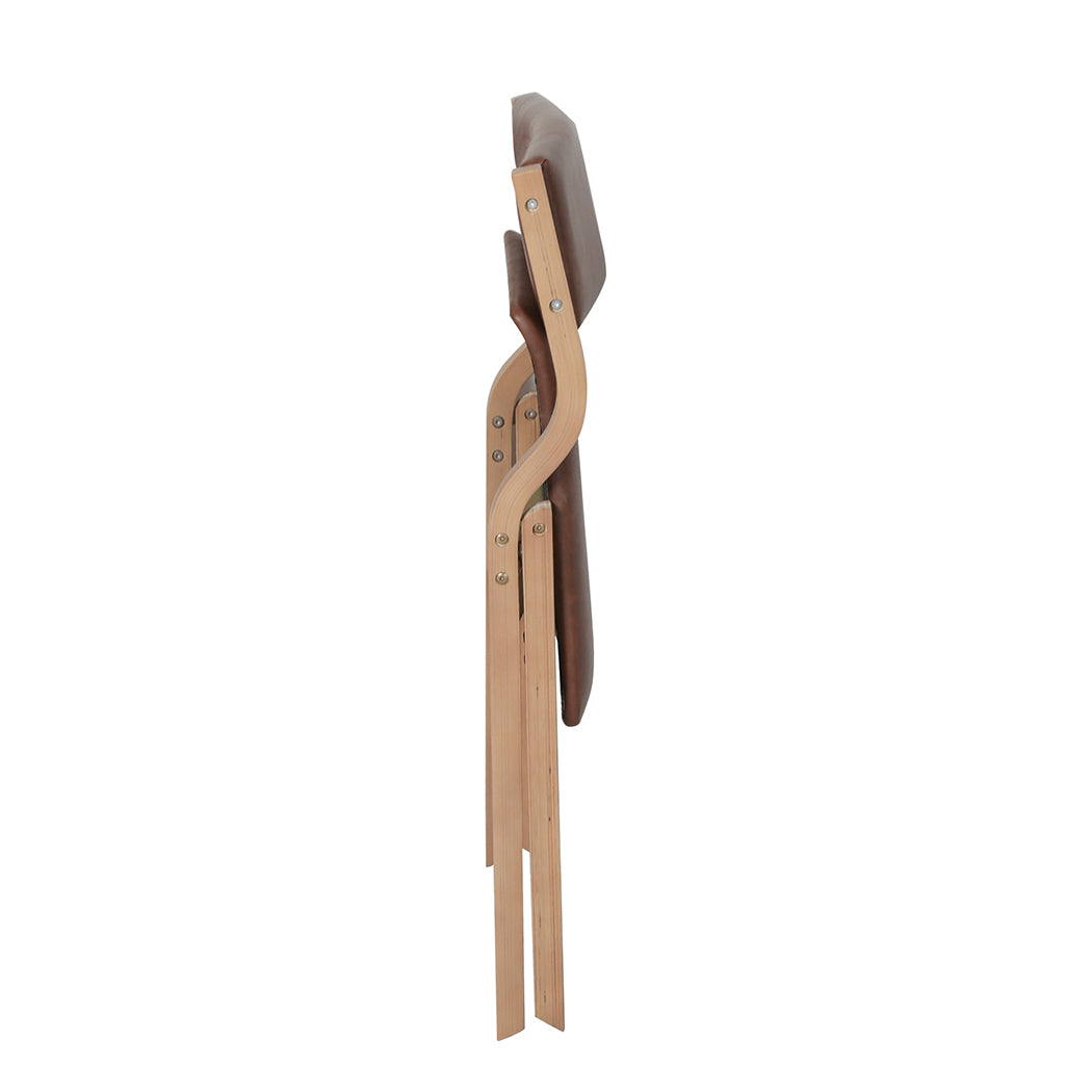 Levede 8x Dining Chairs Foldable PU Tan