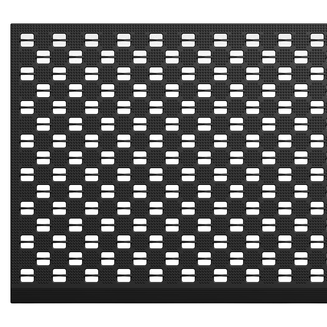 Marlow Front Door Mat 90x60cm TPE Raised Wave Drainage for Entrance Black