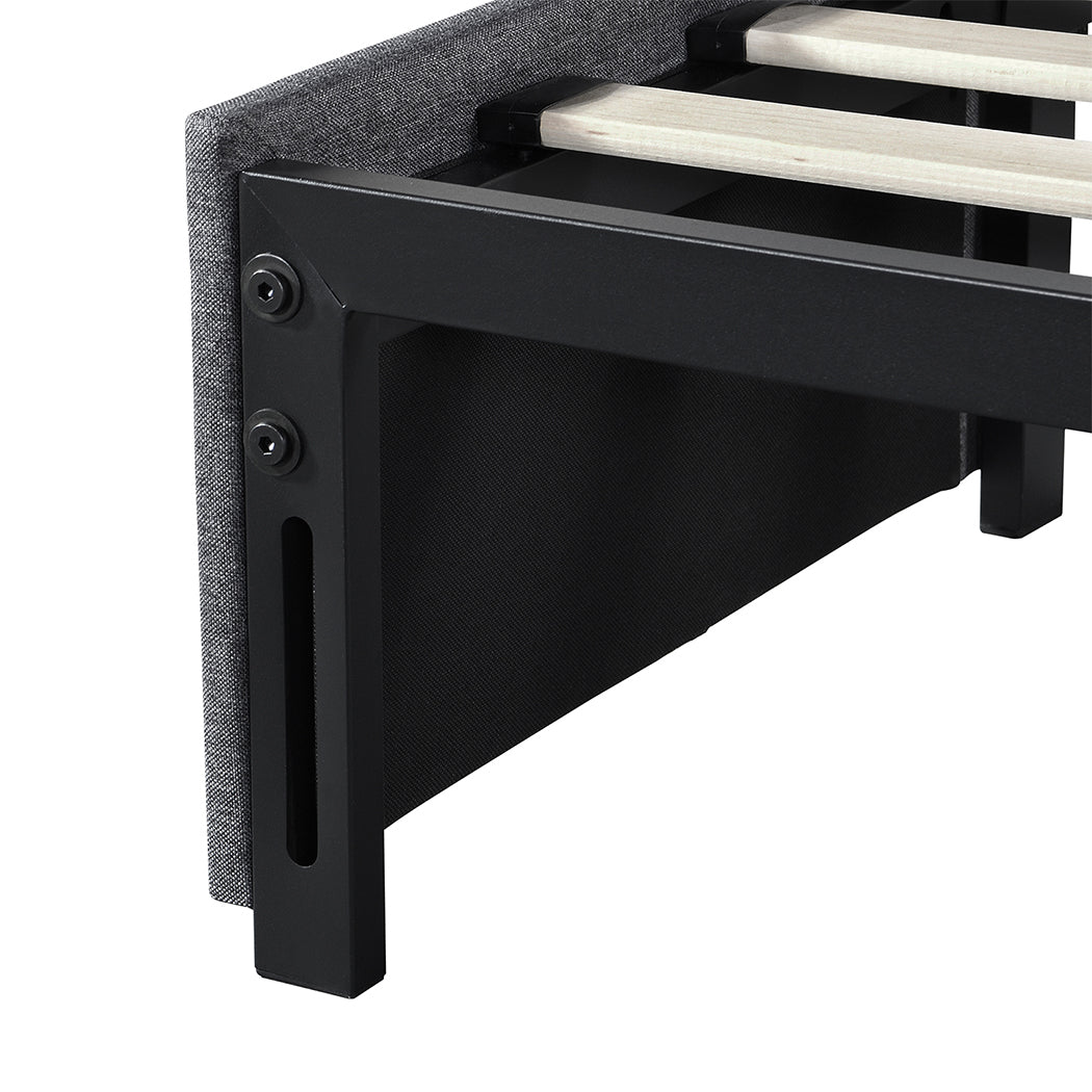 Levede Bed Frame King Size Fabric Mattress Base 3 Storage Drawer DIY Headboard