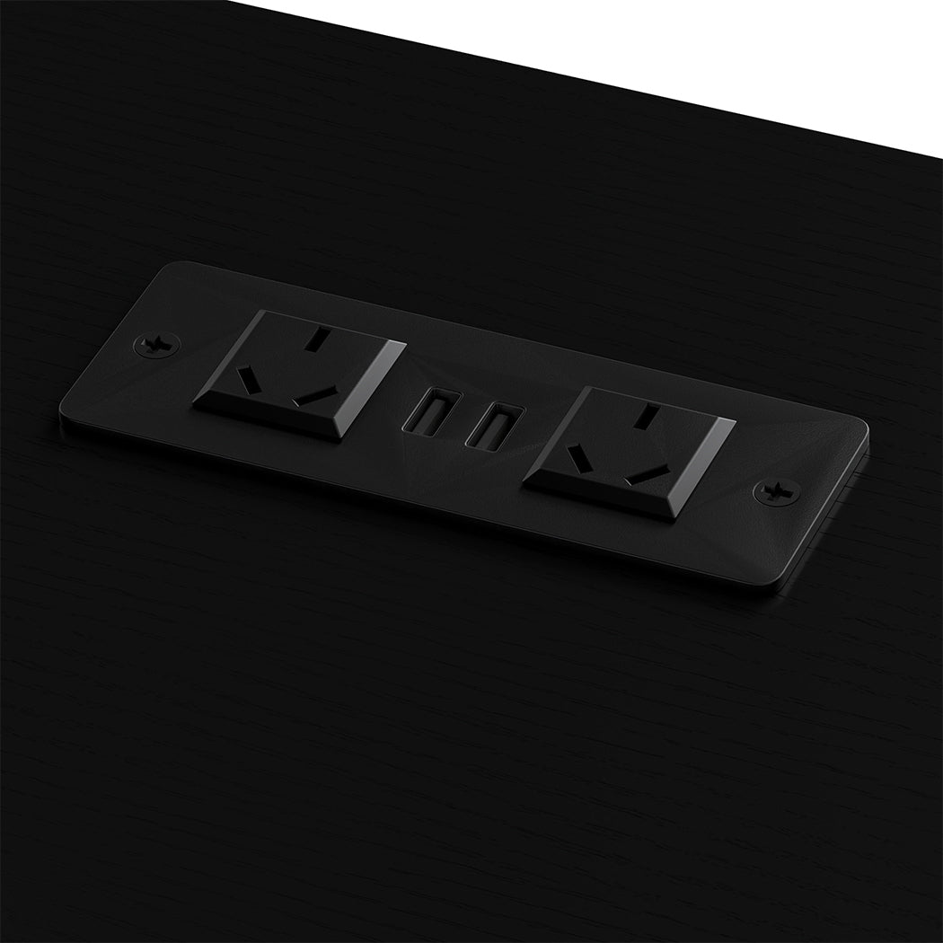 Levede L Shaped Gaming Desk with Storage Drawers Black