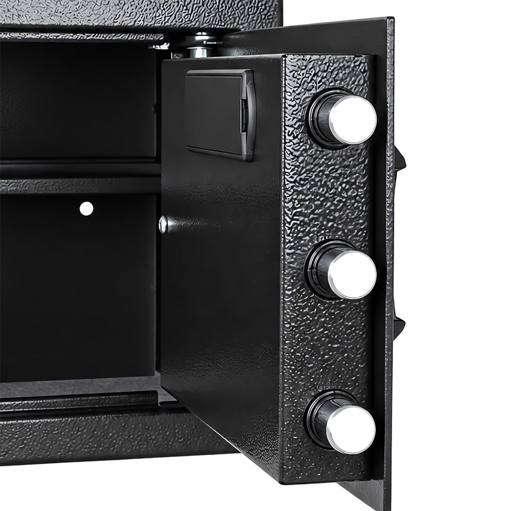 Levede Safe Box Fingerprint Lock Steel Home Safe 14L LED Light Alarm Black