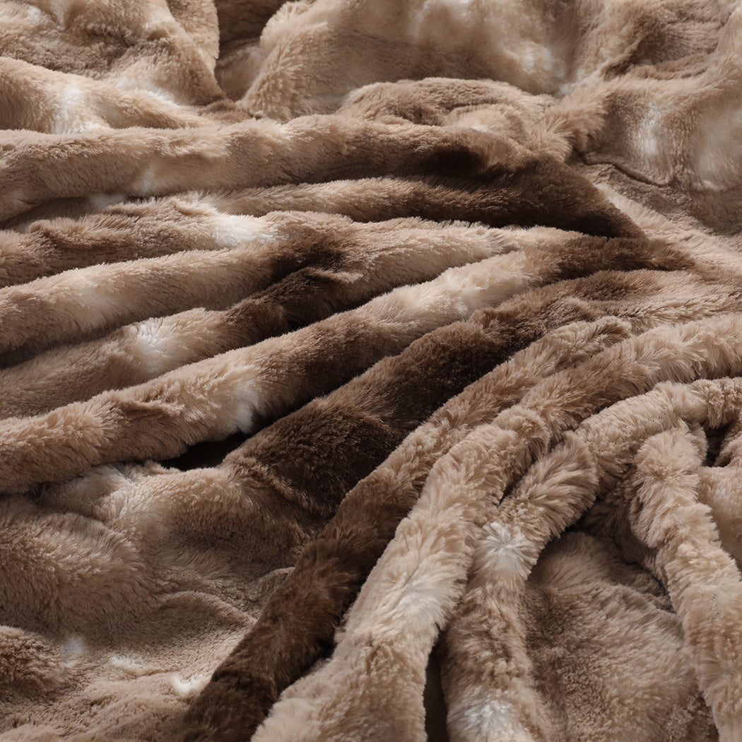 Dreamz Luxury Tie-dyed Blanket Brown 127cm x 152cm