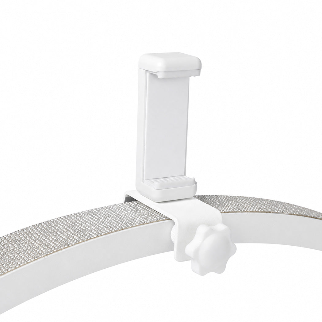 Emitto Nail Light Half Moon Desk Lamp Dimmable Salon Lash Phone Clip White