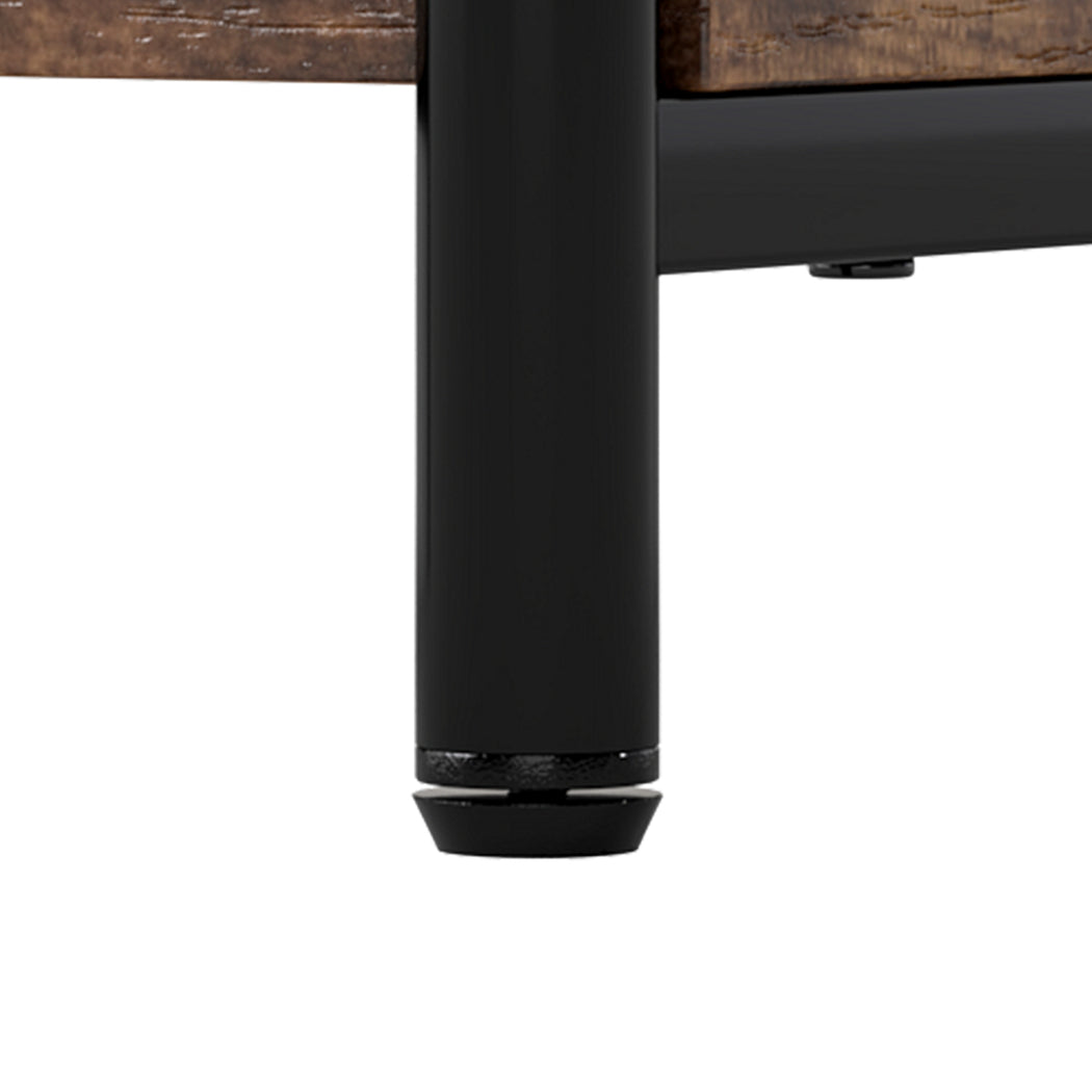Levede Side Table 2-Tier Industrial Vintage End Table Storage Shelf Nightstand