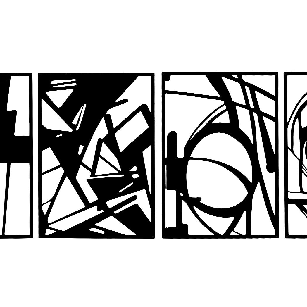 Yezi Metal Wall Art 4Pcs Abstract Minimalist Line Decor