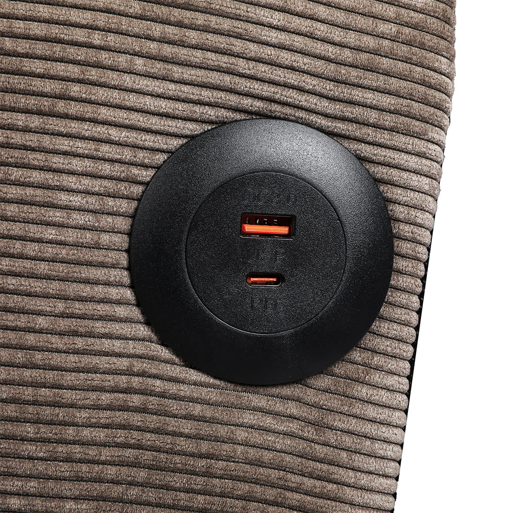 LEVEDE CONVERTIBLE SOFABED WITH USB CHARGE AND SIDE TABLE