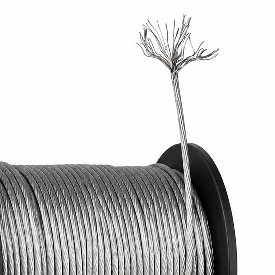 Traderight Wire Rope Kit 60M 2mm Stainless Steel Garden for Climbing Plants
