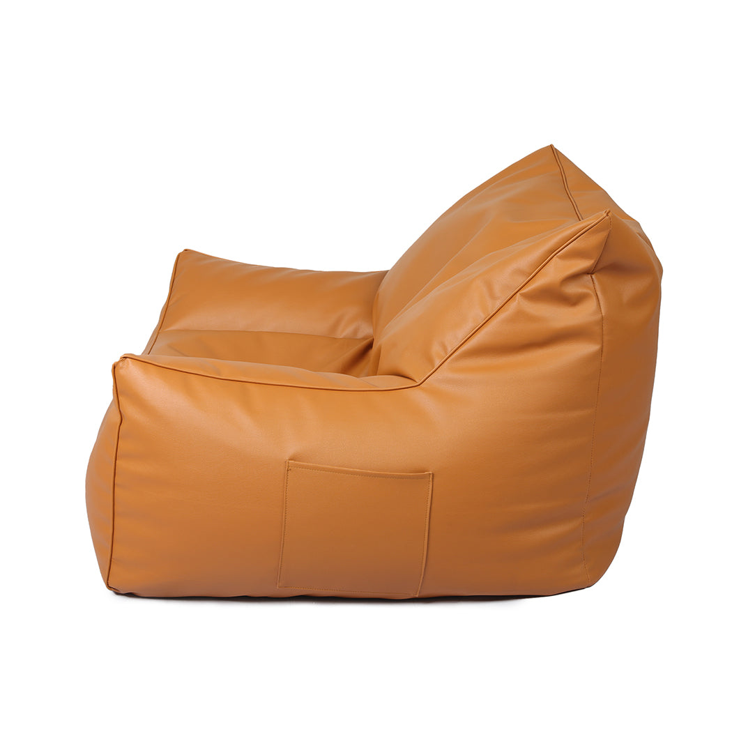 Marlow Bean Bag Chair Cover PU Indoor Brown
