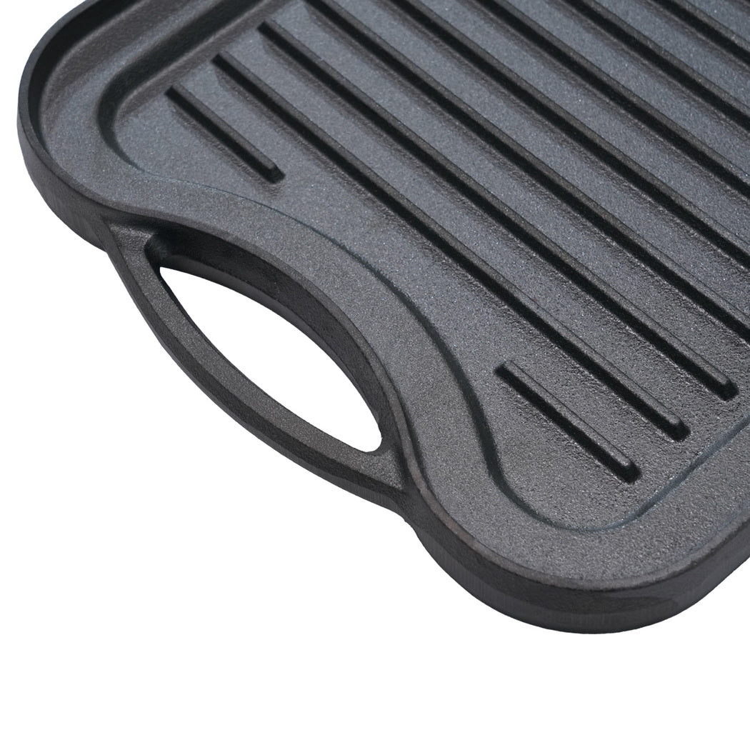 Toque 50.5cm Reversible Cast Iron Griddle Pan Non-Stick