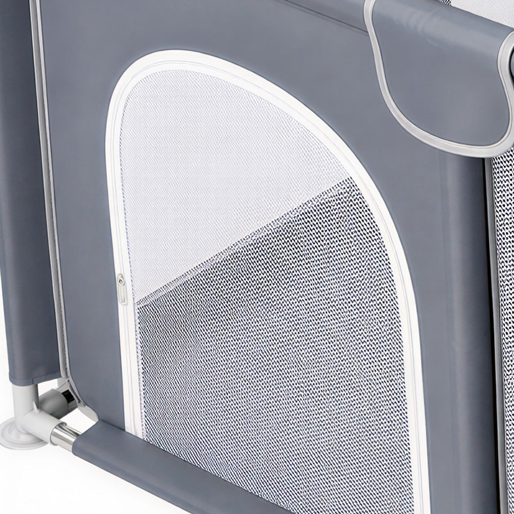 BoPeep Baby Playpen 150x180cm Large Play Pen Mesh Oxford Grey