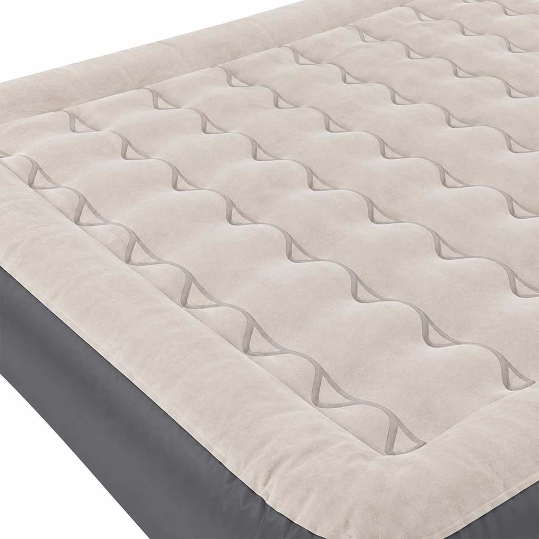 DreamZ Inflatable Mattress TPU Air Bed with Pillow Pump Camping Double Grey