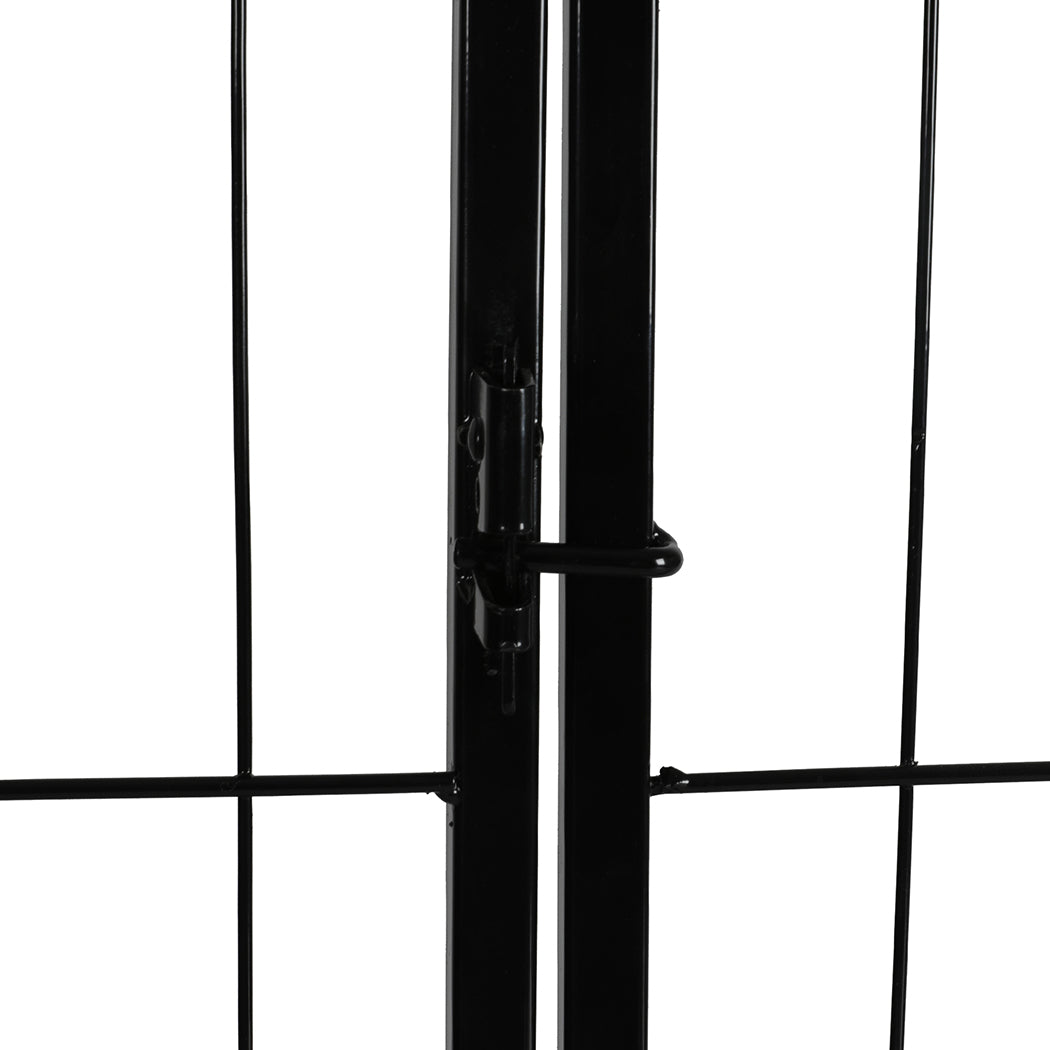 PaWz 8 Panel Pet Dog Playpen Puppy Exercise Black 4kg chicken
