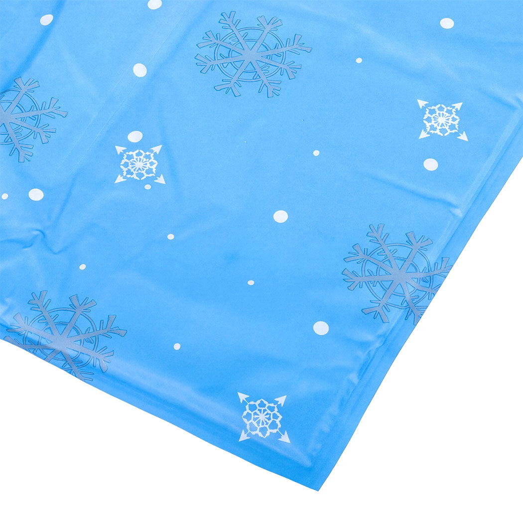 PaWz Dog Cooling Mat 90x60cm Self Gel Pad Breathable Crate Comfort for Home Blue