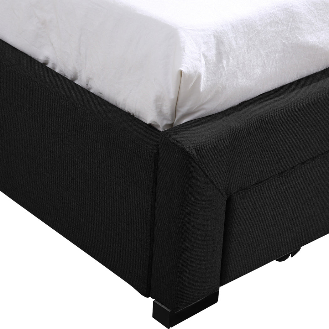 Levede Queen Bed Frame Fabric Tufted Dark Grey