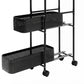 Levede 5 Tier Storage Trolley Slim With Pull Out Drawers For Home Kitchen Black