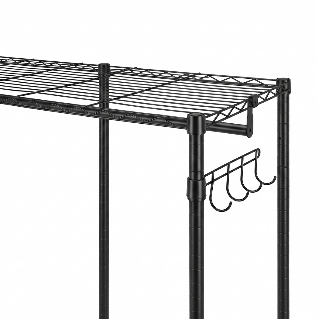 Levede Heavy Duty Clothes Rack Organizer 500kg Carbon Steel Bedroom Black