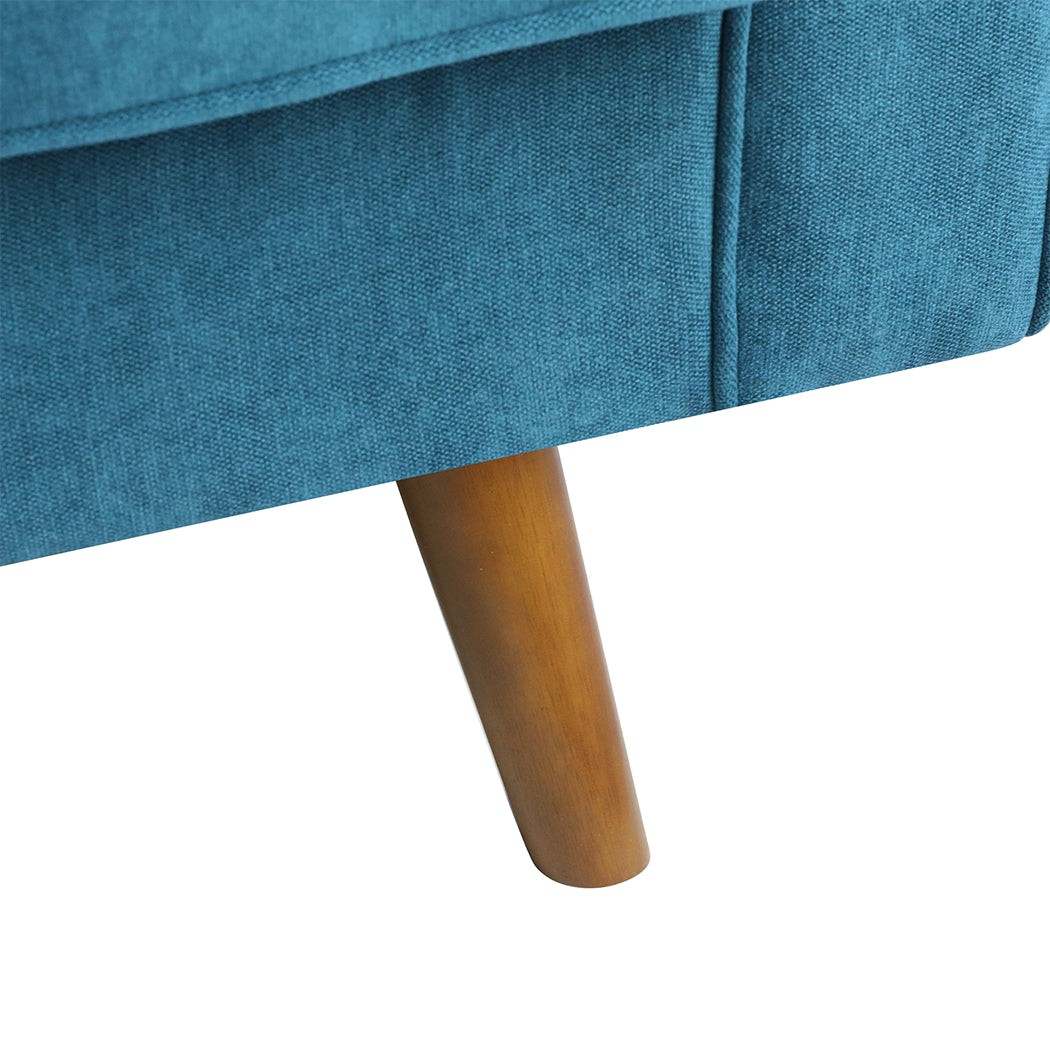 Levede Fabric Sofa Armchair 3 Seater Couch Blue 191cm Wide